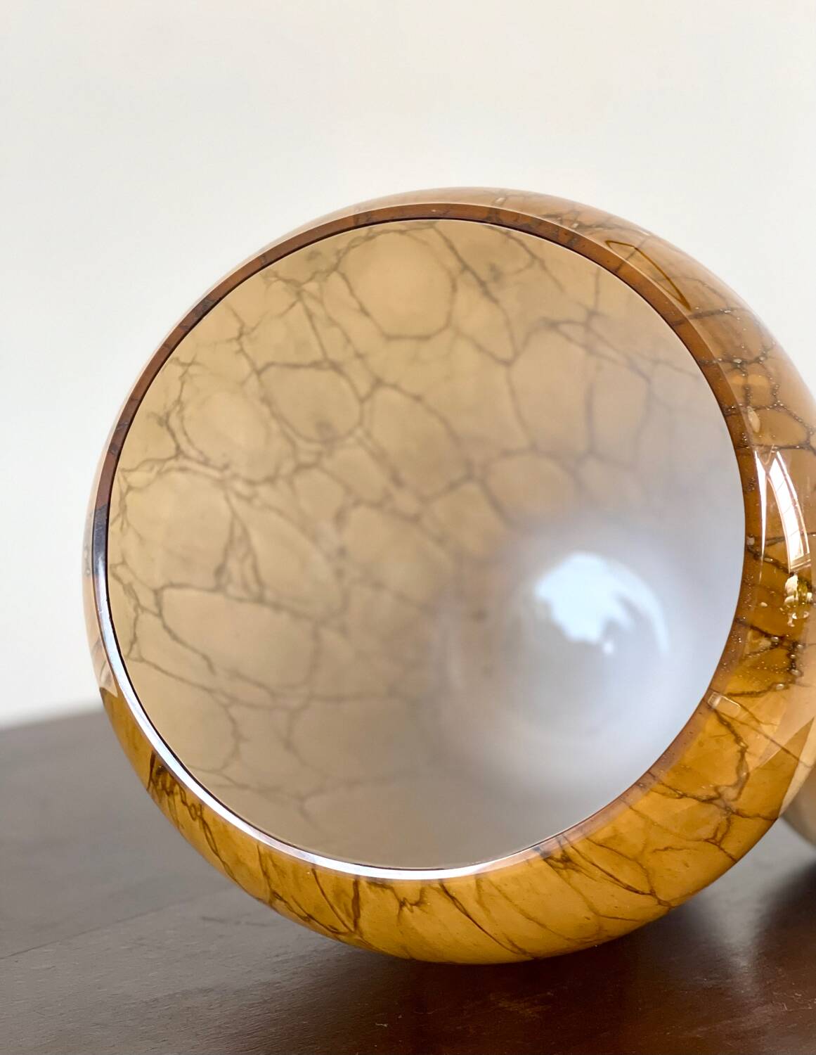 Mouth-blown glass vase.