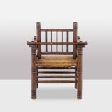 dudouyt style armchair in beech. 1940s.