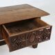 Antique Spanish console table in oak wood, with 2 large drawers from the 18th century.