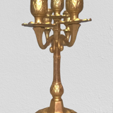 Pair of art-deco candlesticks five lights with removable light arms ~ golden regulates ~ 1930s