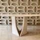 Oblong travertine dining table