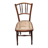 Chaise bistrot bois et cannage époque 1900