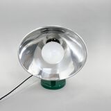 Vintage Industrial Metal & Beech Wood Table Lamp, Restored, 1970s