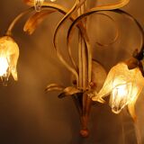 Set of 10 Wall Lights from colored hand crafted iron and Murano glass