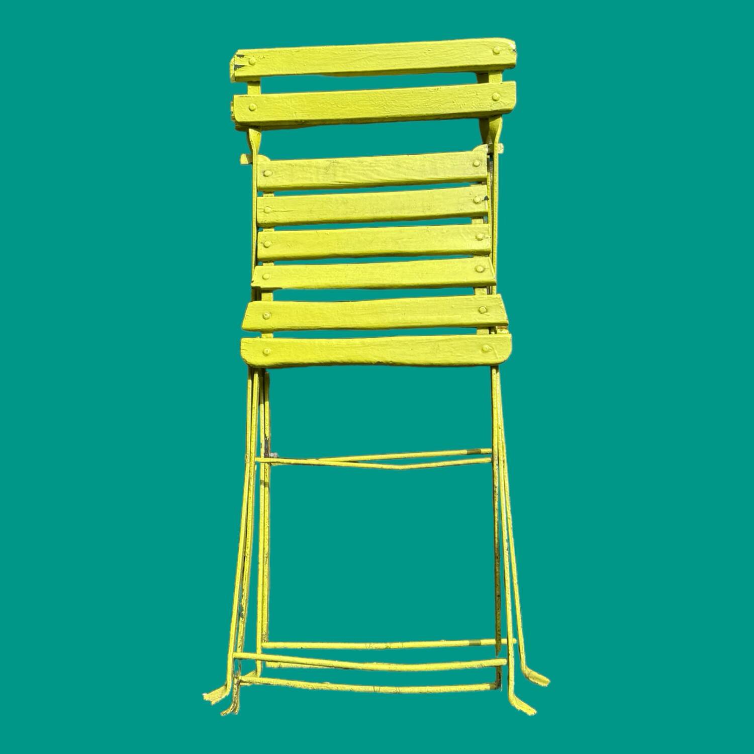 Two old folding garden chairs