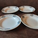 Set of 4 Lamandinoise St Amand soup plates