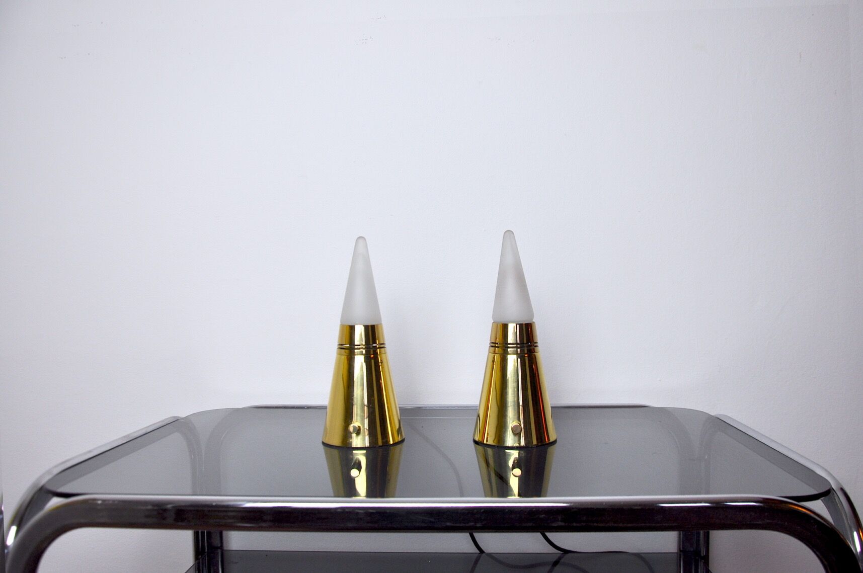 Pair of Venini Pyramidal Lamps 1970
