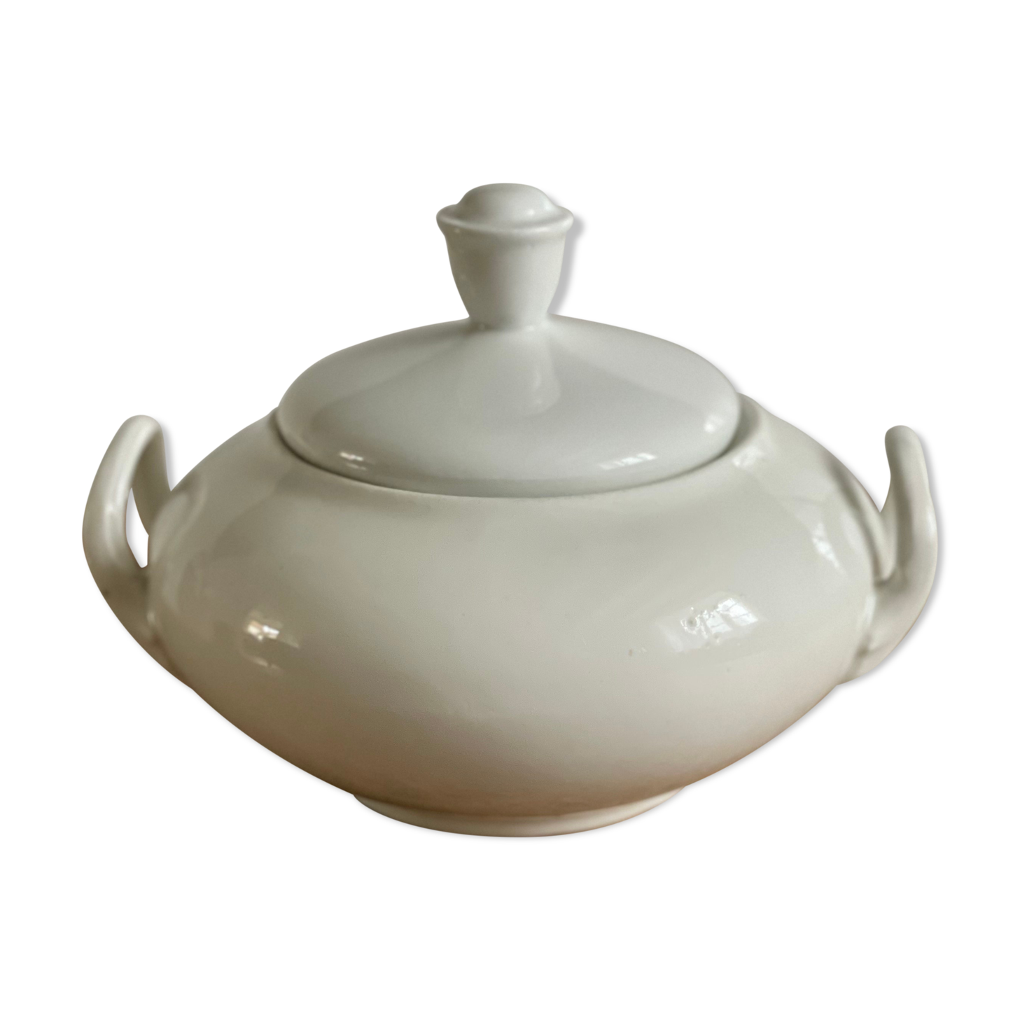 White sugar bowl