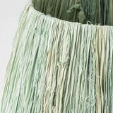 Art Deco Japonisme ceramic table lamp, 1928, new silk sari ribbon lampshade.