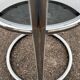 Side table with 2 shelves in chromed metal and smoked glass, circa 1970
