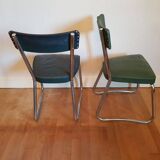 Set of two vintage industrial Ronéo chairs