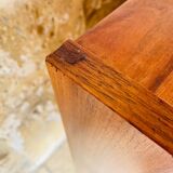 Vintage walnut commode with tapered legs circa 1950s