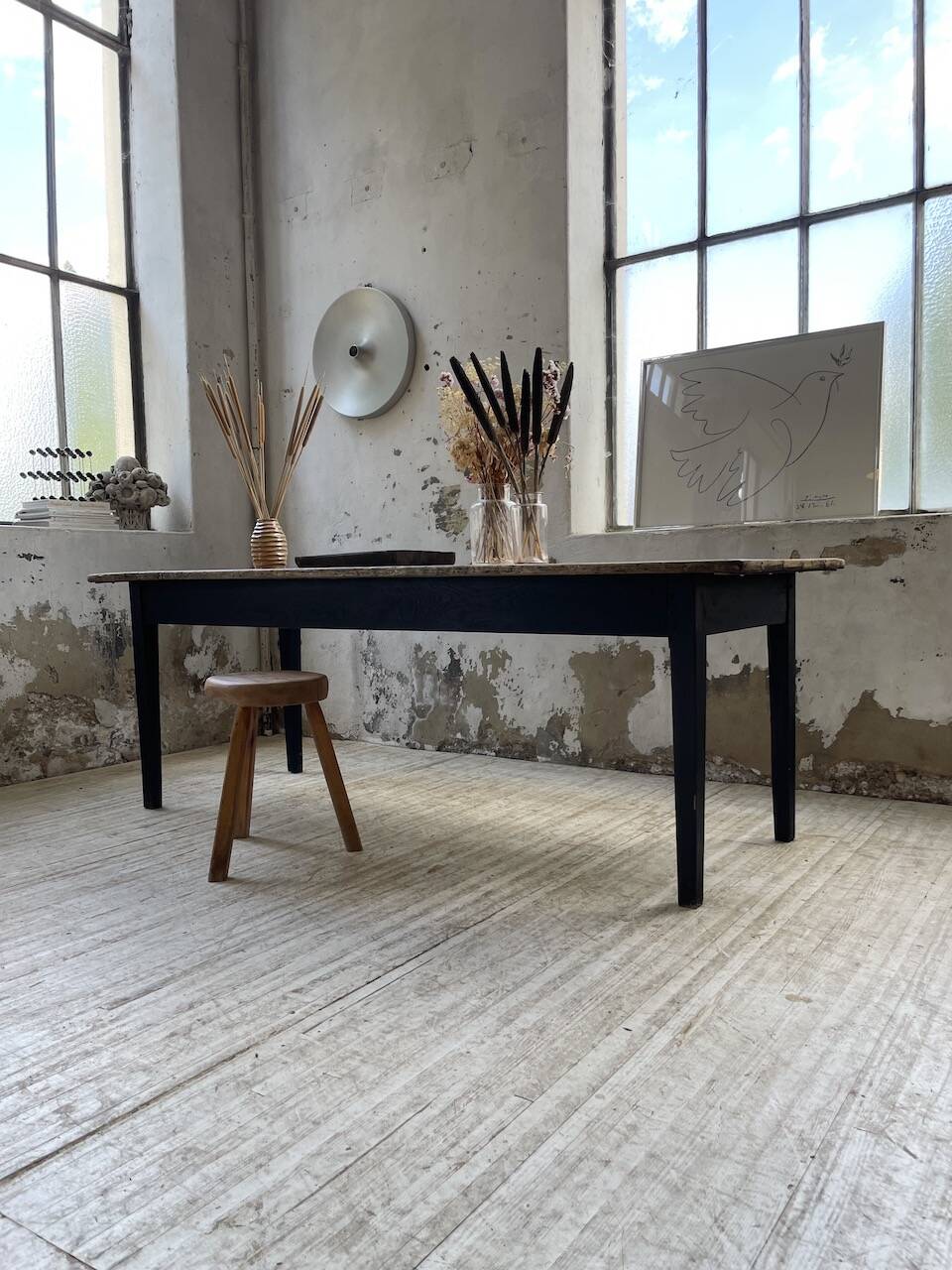 2m pine and oak farmhouse table