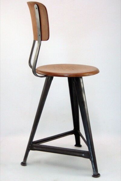 Rowac vintage industrial stool chair from the 1920s