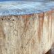 Brutalist africanizing wooden stool carved in the xxth mass