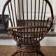 Pair of rotating rattan armchairs