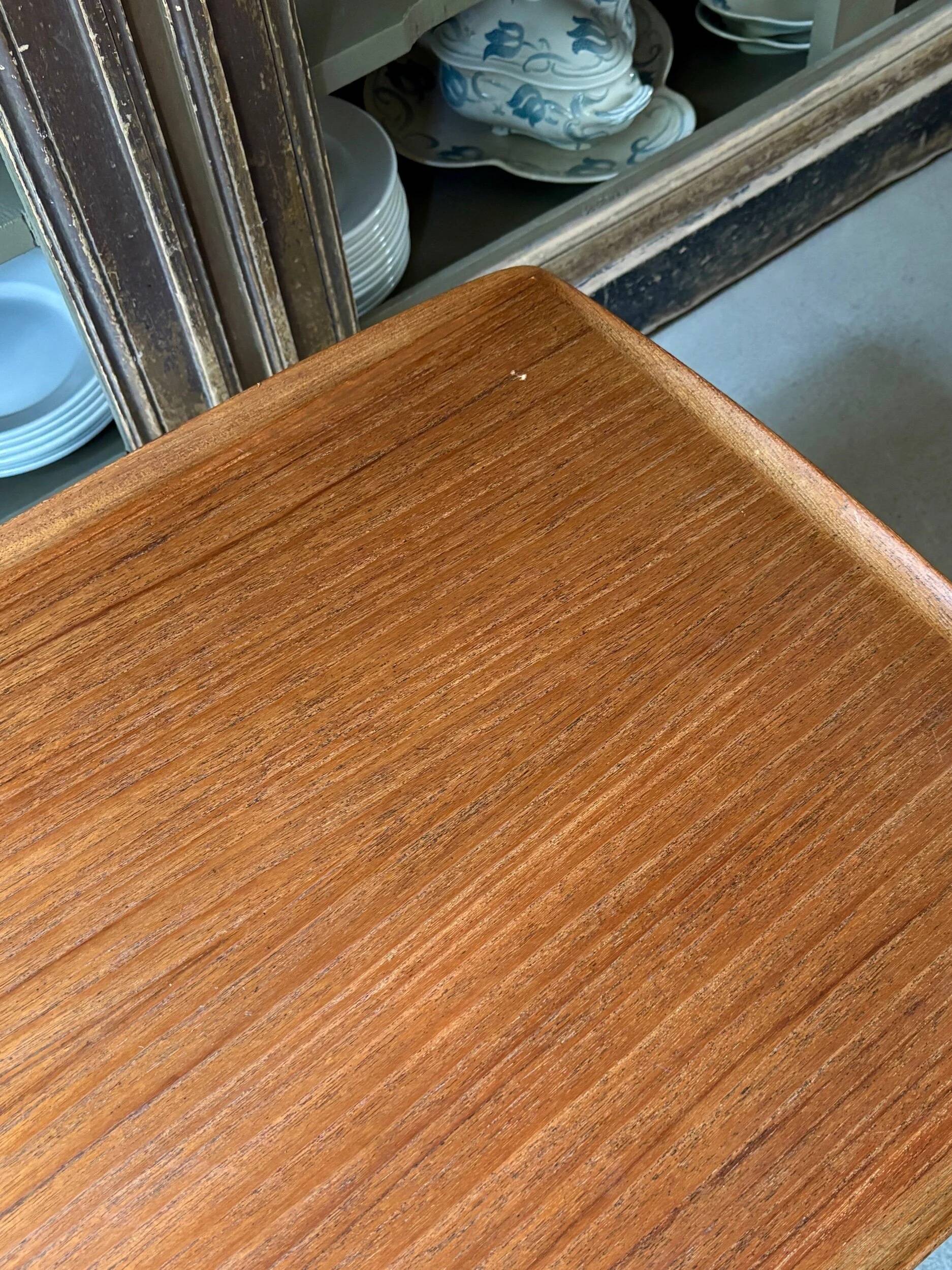 Danish coffee table in teak and rope by Arne Hovmand Olsen