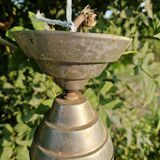 Art Deco aluminum and opaline up and down suspension