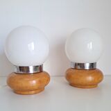 Paire de lampes de chevet vintage