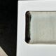 Trio of small rectangular serving dishes white and black Indonesian ceramic 21x16