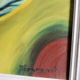 Original Swedish Modernist Oil on Panel " Portrait of Fisherman " by Tornquist - Framed