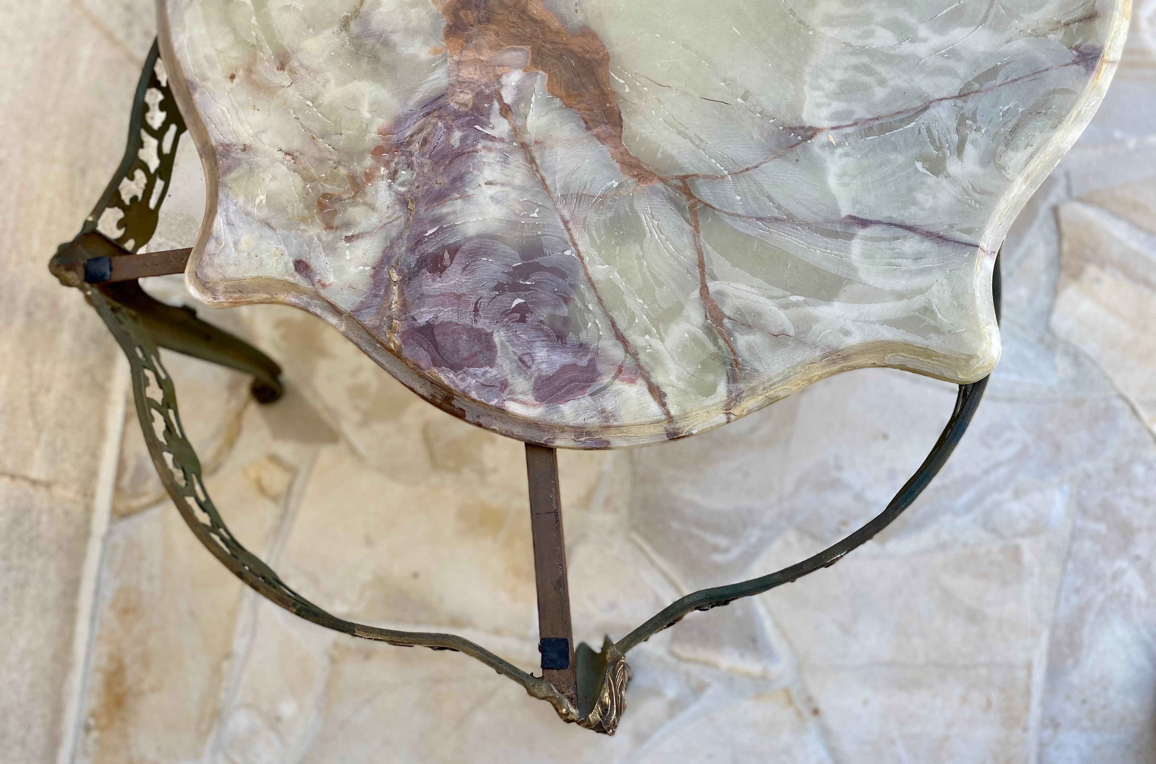 Brass and marble coffee table