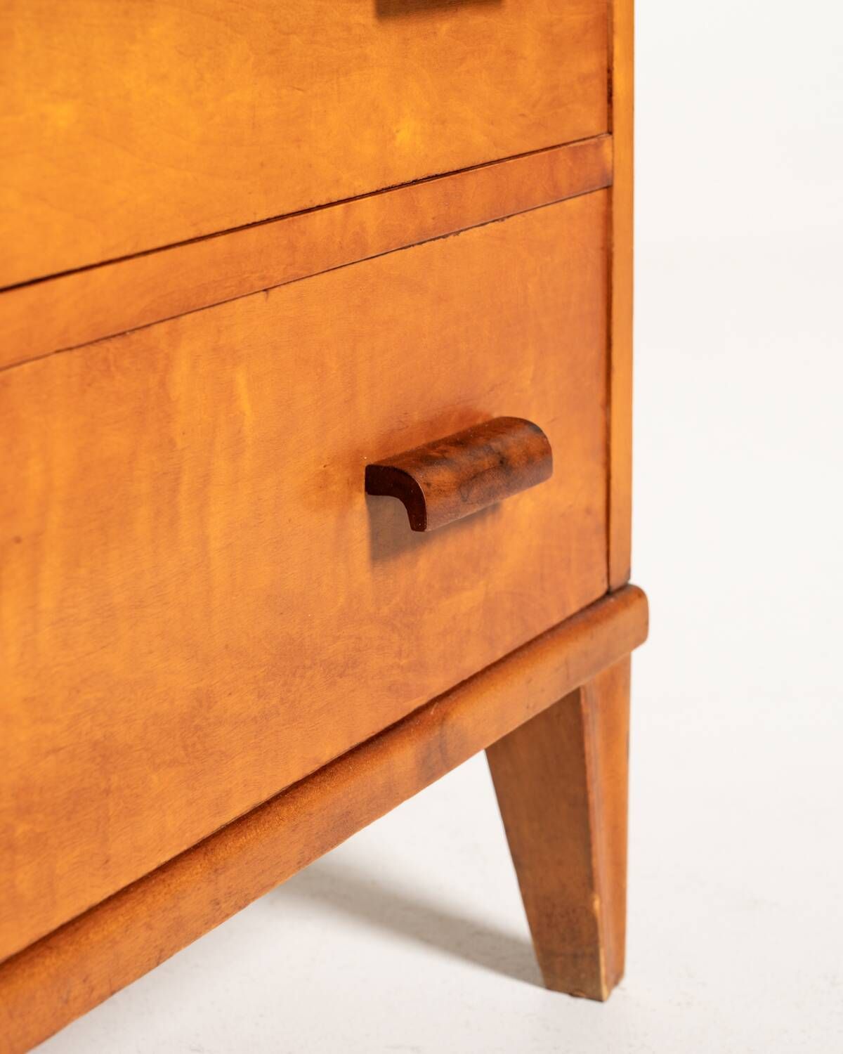 Swedish Art Deco Flame Birch Chest of Drawers