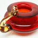 Modernist candle holder, glass, designed by B. Świstacka, Poland, 1970s