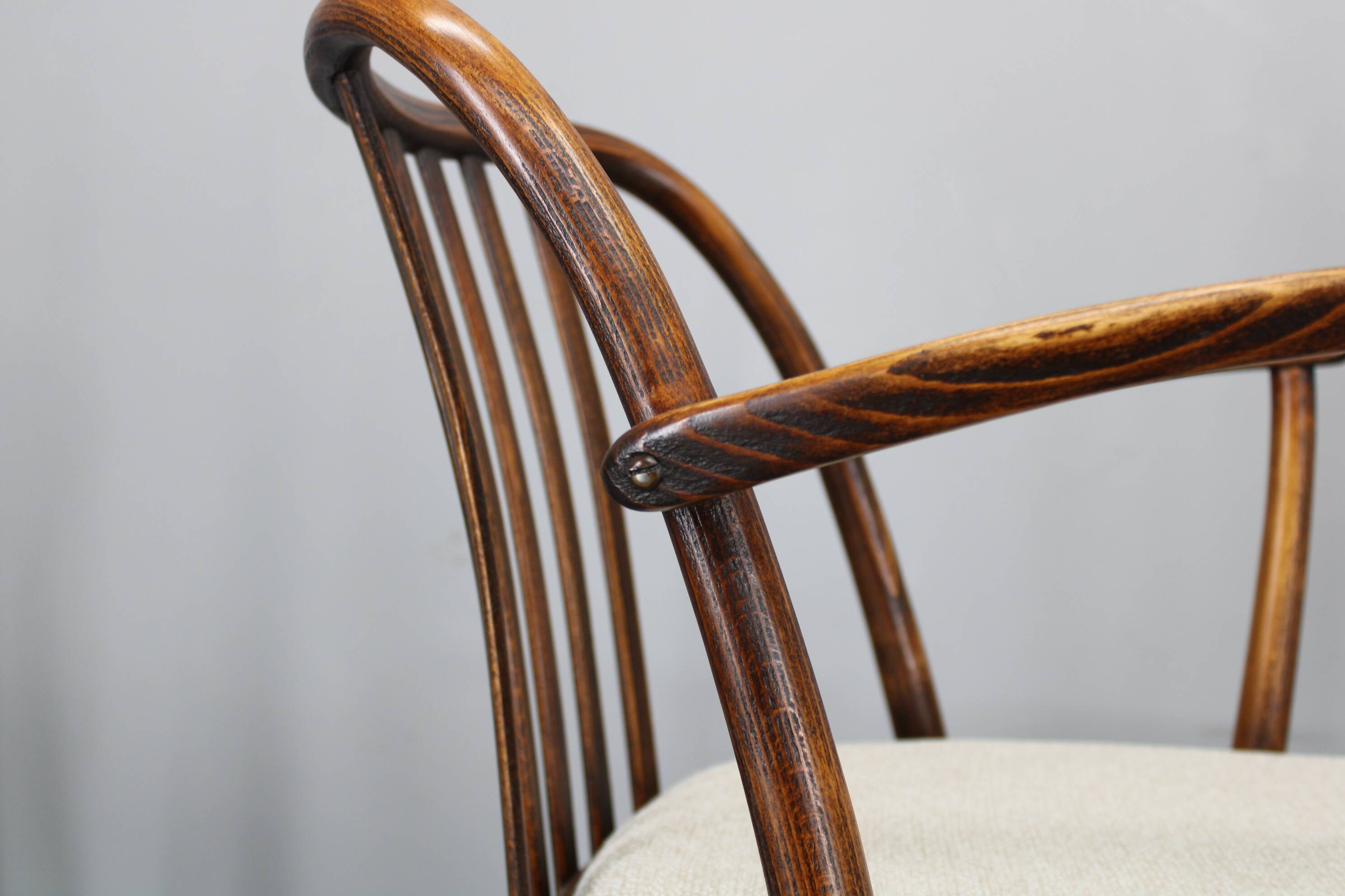 1960s Antonin Suman Set of Six Beech Dining Chairs, Restored