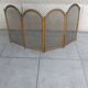 Neoclassical style fire screen with 4 panels and mesh.