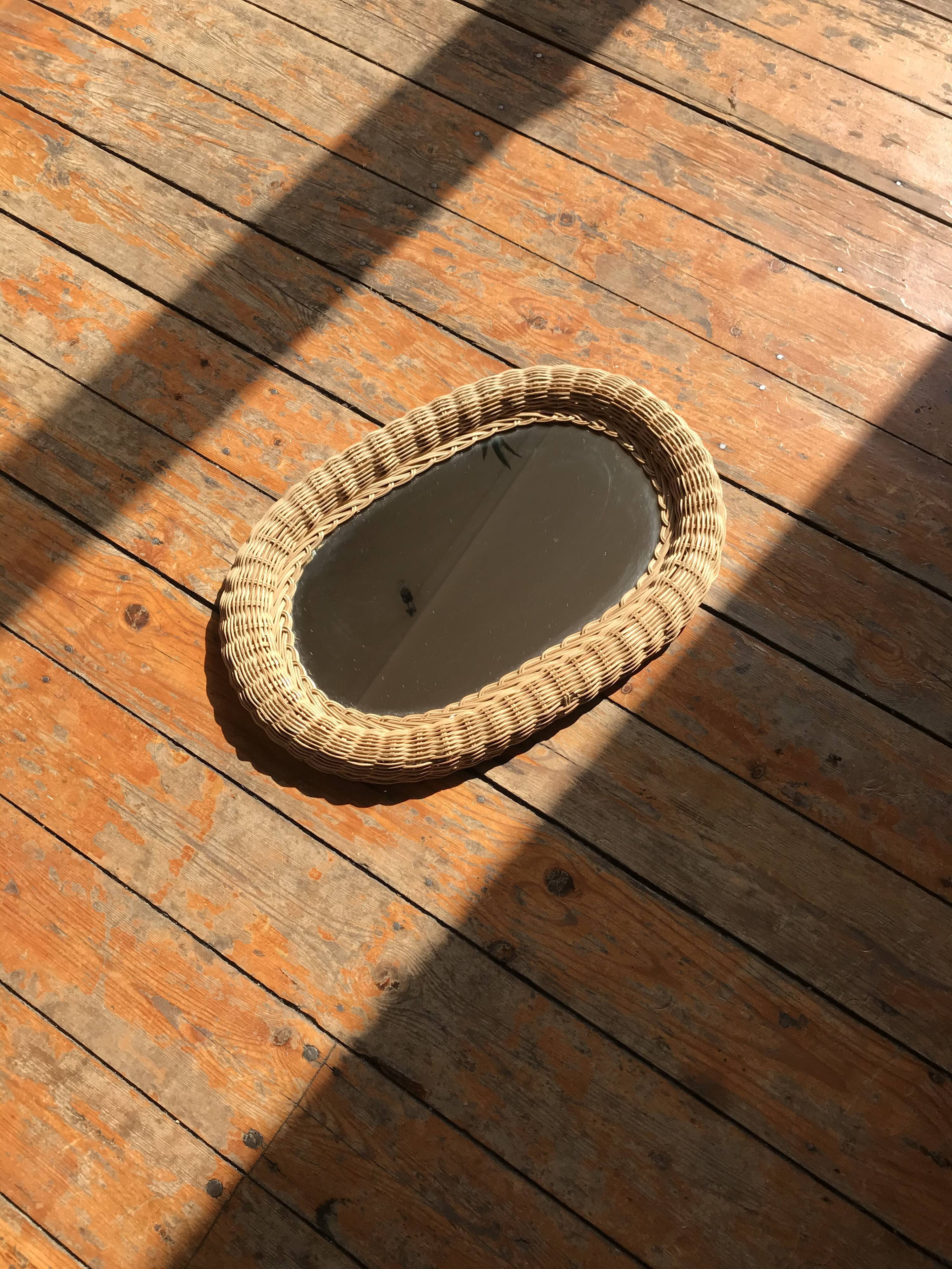 Rattan mirror