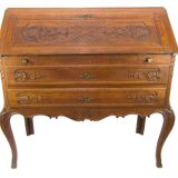 Louis XV style carved oak secretary 1930s