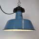 Industrial Blue Enamel Factory Lamp with Cast Iron Top, 1960s