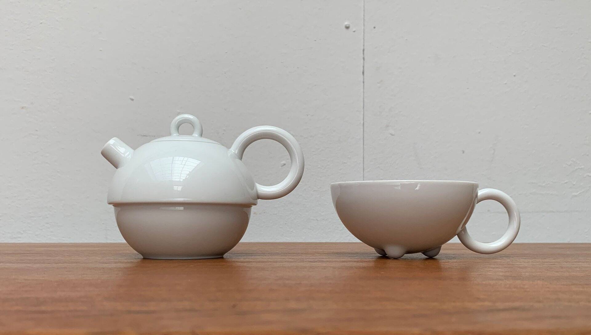 Teapot and cup from the vintage postmodern German Fantasia series by Matteo Thun for Arzberg, 1980s, set of 2.