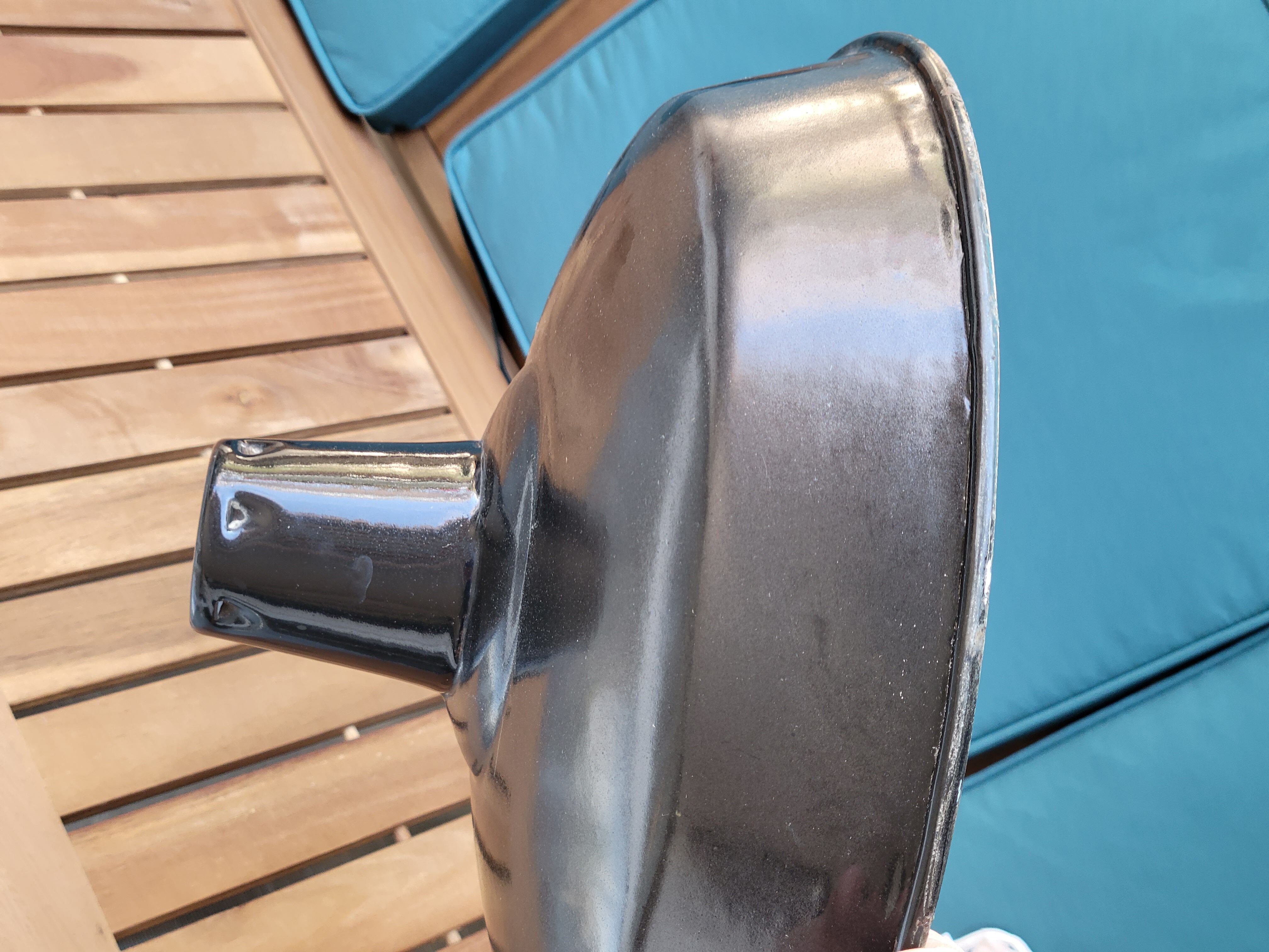 Pair of suspensions industrial lamp workshop lampshade in black enamelled metal