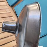 Pair of suspensions industrial lamp workshop lampshade in black enamelled metal