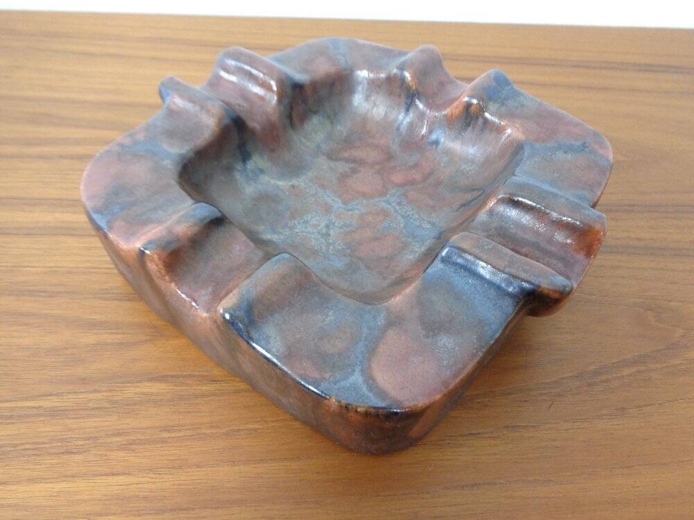 Brutalist ceramic ashtray, 1940s