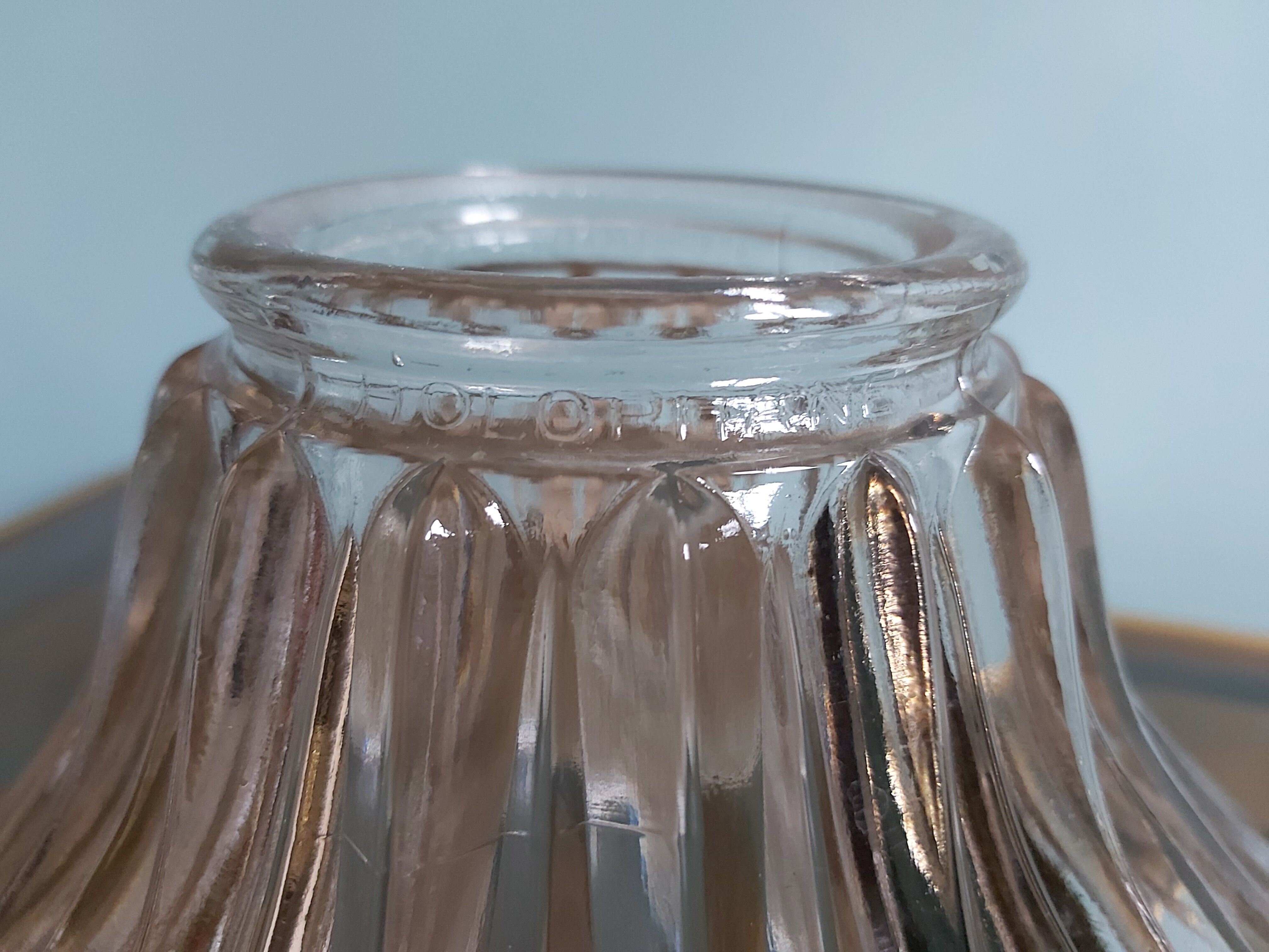 Pair of Holophane wall lamps in grooved glass, 1920s-30s