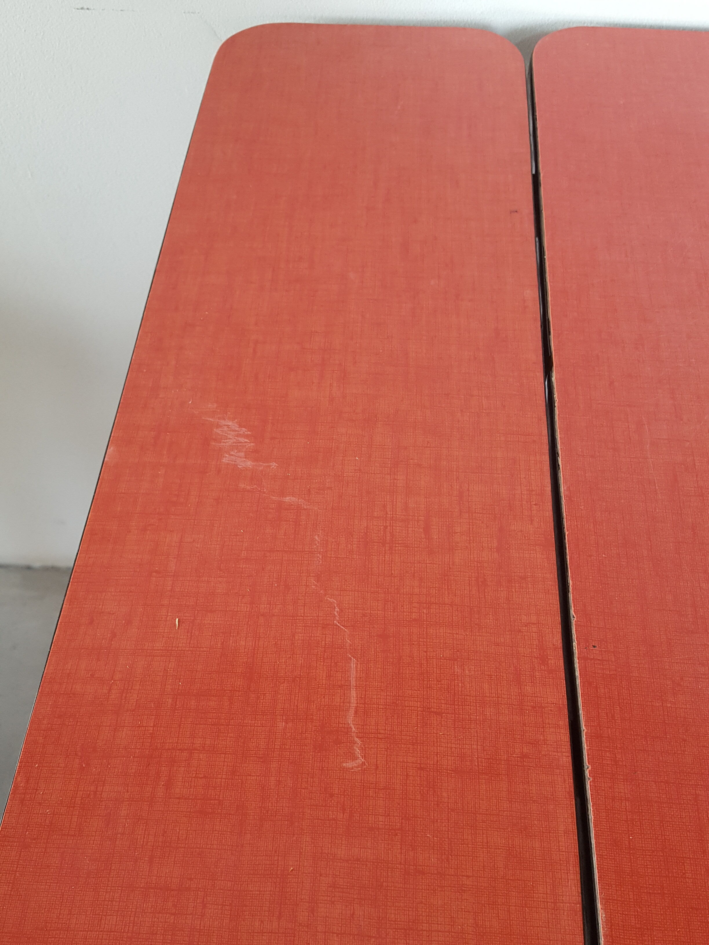 Red formica table