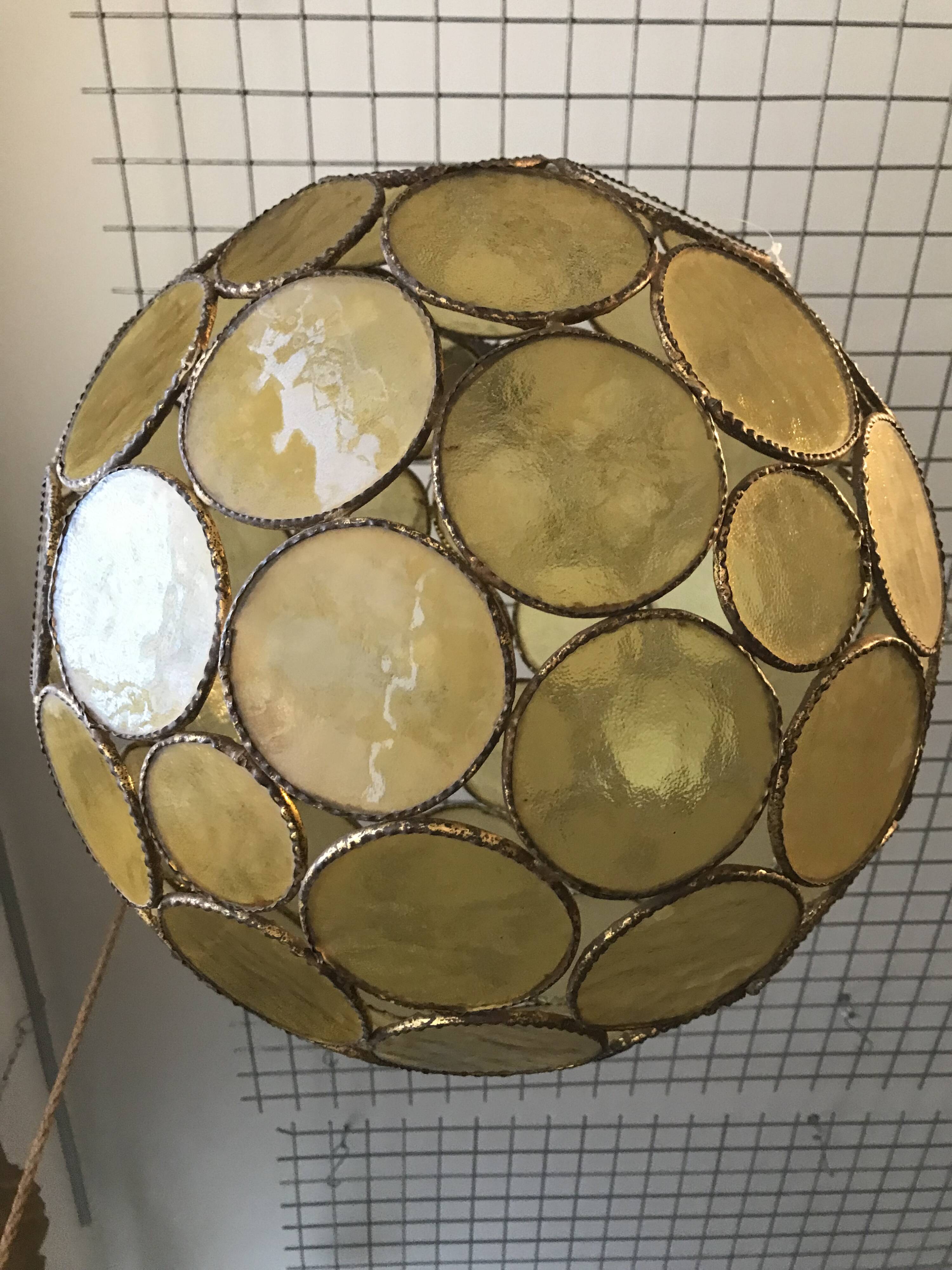 Vintage glass ball pendant light