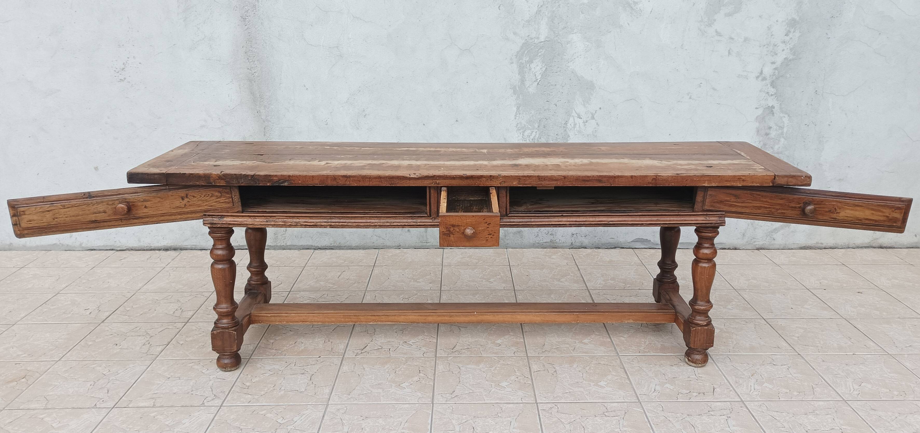 20th century walnut farmhouse table