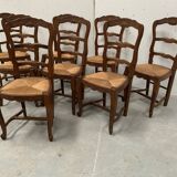 Set of eight Regency style chairs in solid oak, 20th century