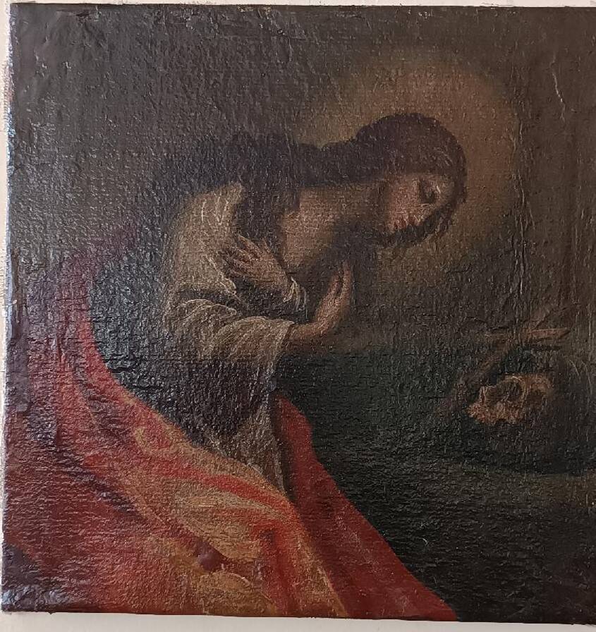 Antique oil on canvas depicting Mary Magdalene, Italian school of the 18th century