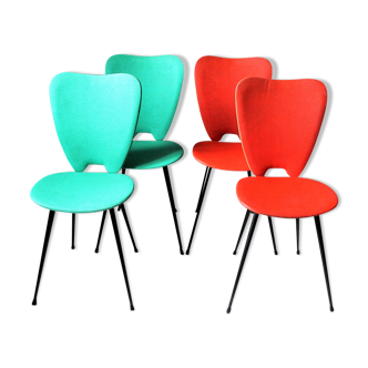 2 paires  de chaises en skaï vintage