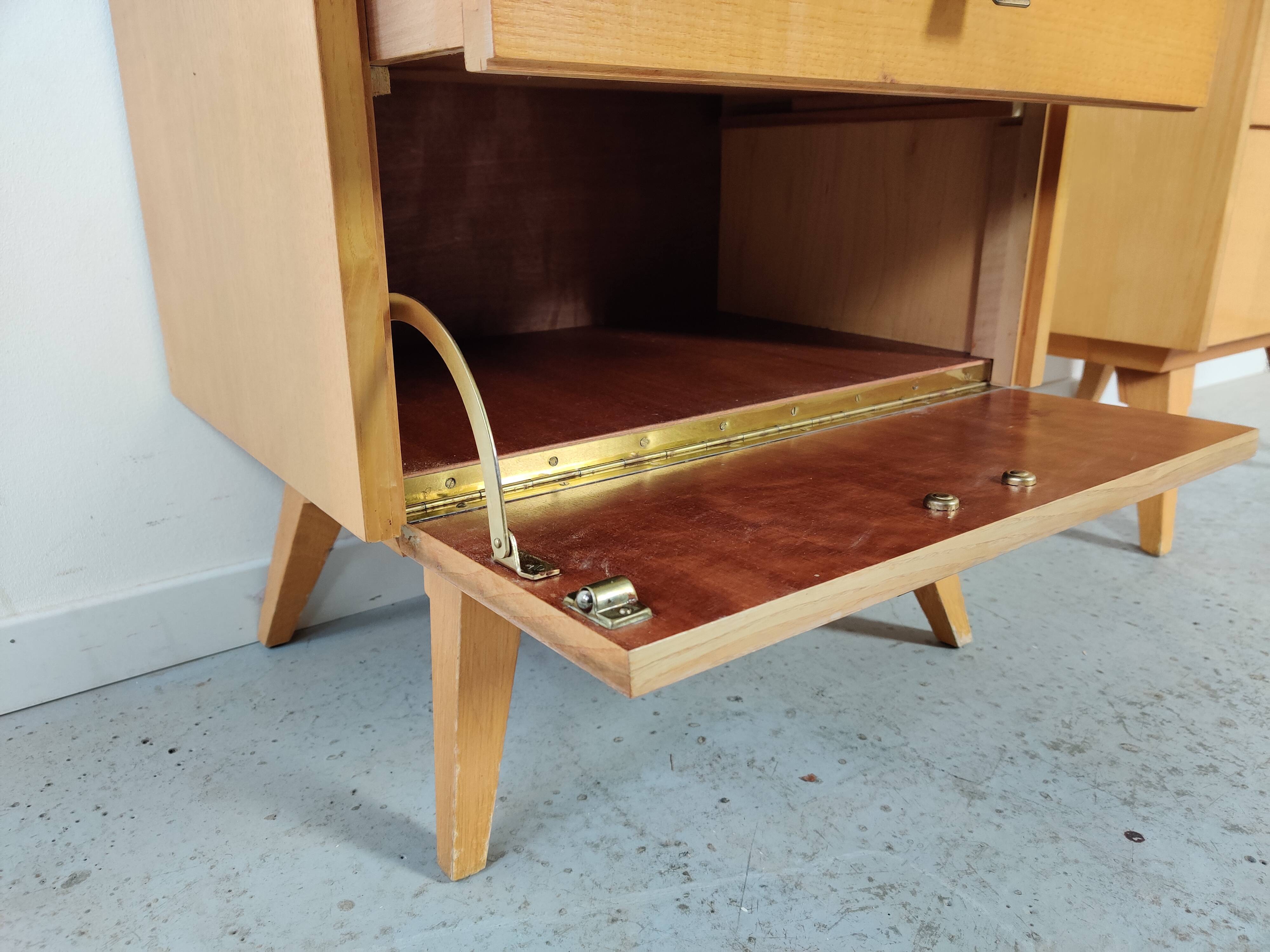 Pair of Scandinavian bedside tables, 50s/60s