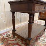 Gigier table - Napoleon III console in solid oak and marble