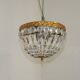 French Mid-Century Bronze and Crystal Bag Light – Flush Mount 5202