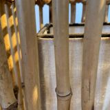 Pair of bamboo and canvas lamps year 70-80