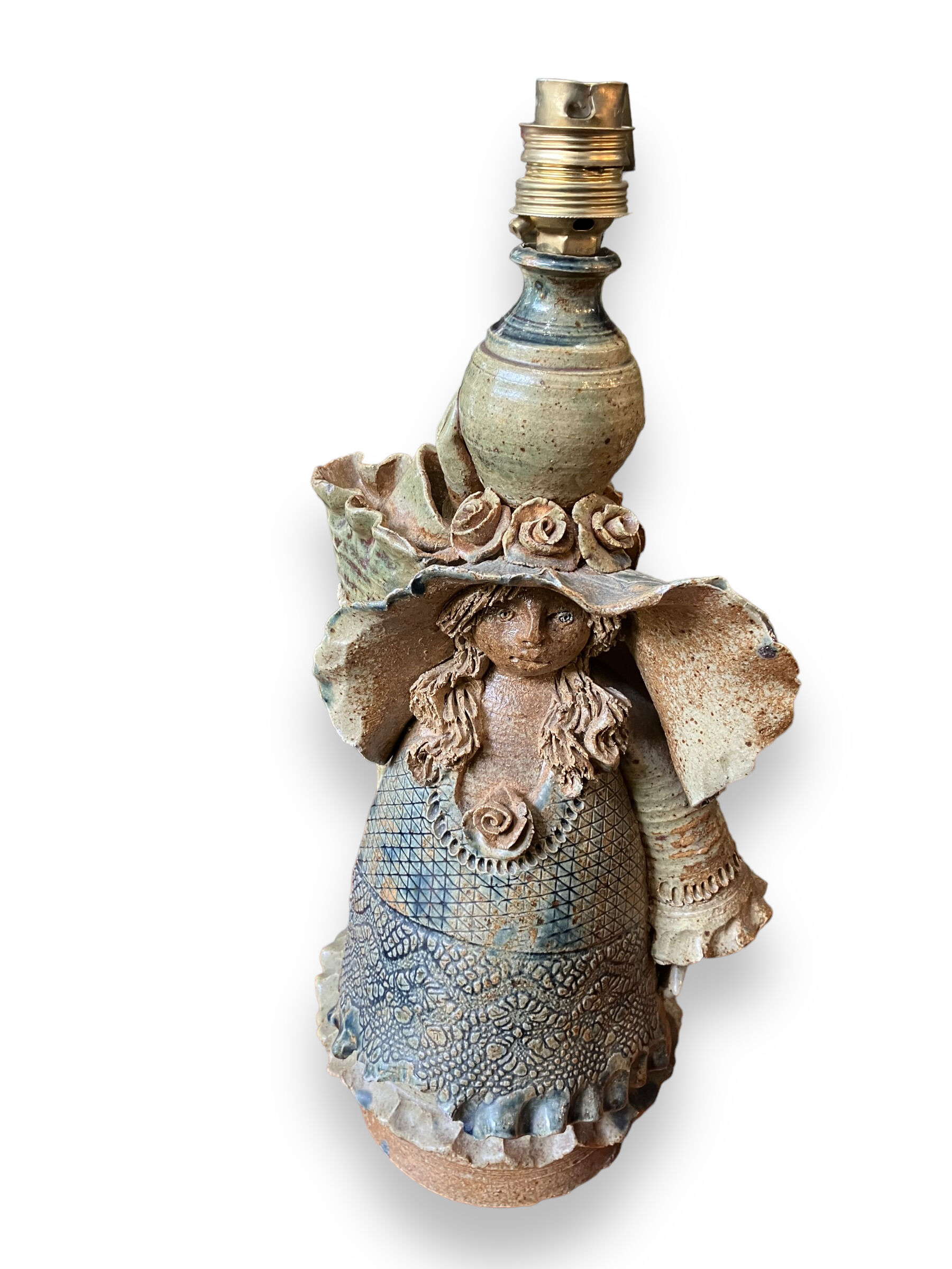 Pied de lampe zoomorphe en grès émaillé Catido