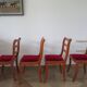 Solid cherry wood chairs and red velvet seat - Set of 4 - Louis Philippe style